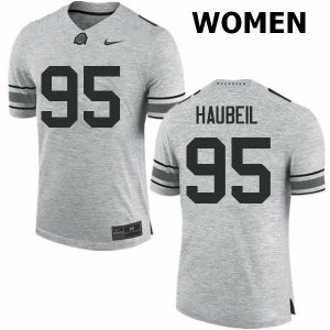 Women's Ohio State Buckeyes #95 Blake Haubeil Gray Nike NCAA College Football Jersey Top Deals VXT7244ML